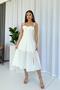 Sleeveless Women's Dress with Tie Detail - White - 5