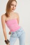 Stretchy Strapless Blouse Pink