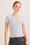 Collar Detailed Camisole Striped Knitted Blouse White