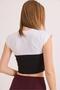 Black and White Color Block Knitted Blouse - 3