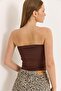 Flexible strapless blouse coffee - 5