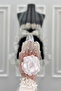 White Bridal Veil Set, Sparkling Crystal Glass Beads and Sequins Embroidered Henna Veil 6 Pieces - 4