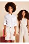 Male Child Stripe Mao Collar Long-Sleeve Shirt White 6141 - 3