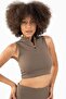 Slimfit Women's Turtleneck Cocoa Crop Top - 3