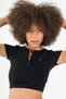Slimfit Women's Crew Neck Black Crop Top - 4
