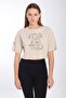 Comfort Women's Crew Neck Clay Color Crop Top - 3