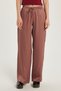 Women's Regular Fit Elastic Waist Tie Satin Wide Leg Pink Trousers