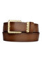 100% Genuine Leather, Gold Set Buckle 4 Cm Brown Women's Belt; Jeans, Sports Belt=an-byn-62.gold.tak