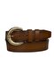 100% Genuine Leather, Brown Women's Jeans with Gold Buckle, Sports Belt 4 Cm=an-byn-24