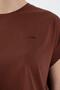 Comfort Women's Crew Neck Brown Crop Top - 4