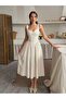 Thick Strap Dress Beige