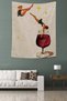 Wine in Glass and Women's Artistic Themed Stain-Proof Fabric Wall Cover Wall Tapestry Tapestry - 2
