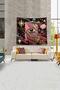 Black Eye Patterned Stain Resistant Velvet Fabric Wall Cover Wall Carpet Tapestry