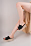 Black Women's High Heeled Straw Slippers - 3