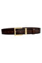 100% Genuine Leather, Gold Set Buckle 4 Cm Dark Brown Women's Belt; Jeans, Sports Belt = 62.gold.set - 8