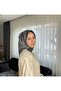وشاح حريري من نسيج التويل - أسود / رمادي - 2