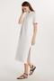 Women's Regular Fit Short Sleeve Stretch Fabric Pocket Crew Neck Ecru Dress - 4