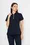 Polo Collar Navy Blue Women's Medical Uniform Scrubs - 7