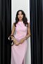 Pink Nick Slit Padded Dress - 4