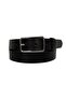 100% Genuine Leather Silver Rectangular Buckle Black Thin Women's Belt, 3cm=3cm-kdn-04