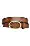 100% Genuine Leather, Gold Oval Buckle 3 Cm Brown Women's Belt; Dress, Trouser Belt = 3cm-kdn-32 - 6