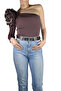 100% Genuine Leather Silver Rectangular Buckle Dark Brown Thin Women's Belt, 3cm=3cm-kdn-04 - 3