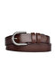 100% Genuine Leather, Nickel Buckle 3 Cm Dark Brown Women's Belt; Dress, Trouser Belt = 3cm-kdn-21 - 7