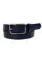 100% Genuine Leather Silver Rectangular Buckle Navy Blue Thin Women's Belt, 3cm=3cm-kdn-04