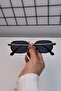 Zeus Men's Black Gold Nose Supported 60 Ekartman Metal Square Rectangular Uv400 Protected Sunglasses - 3