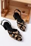 Dabrie Leopard Black Cross Buckle (4 cm Heels) Pointed Toe Ballerina Shoes - 3