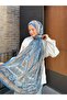 Retro Pattern Ethnic Cotton Soft Shawl. Blue - 2