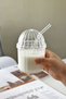 Crystal Plastic Pinterest Cup, Glass Straw Coffee Lemonade Soft Drink Tea Cocktail Presentation Cup - 5