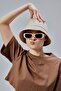 Double Layer Summer Fabric Bucket Hat, Men's and Women's Plain Fisherman Bucket Hat, Unisex Black-Cream - 9