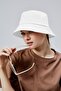 Double Layer Summer Fabric Bucket Hat, Men's and Women's Plain Fisherman Bucket Hat, Unisex Blue-White - 2