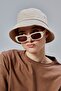 Double Layer Summer Fabric Bucket Hat, Men's and Women's Plain Fisherman Bucket Hat, Unisex Black-Cream - 5
