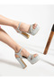 Kriste Bell Double Platform Stoned Stylish Women's Heeled Shoes - 3