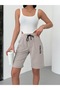 Women's Striped Combed Cotton Relaxed Cut Women's Shorts - 2