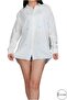 Women's Blue Embroidery Heart Embroidered O Oversized Ayrobin P Cotton Shirt - 7