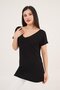 Front and Back V-Neck Basic Black T-Shirt