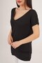 Front and Back V-Neck Basic Black T-Shirt - 5
