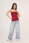 Strapless Burgundy Blouse with Shirring Detail and Slits on the Sides - 3