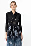 Accordion Fabric Midi Dress Black - 3