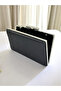 Black Silver Detailed Imported Kumsim Metal Handle Women's Evening Dress Bag That Doesn'T Shed Glitter - 3