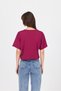 Claret Red Pocket Detailed Crew Neck Crop T-Shirt 2136m - 5