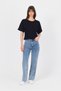 Black Pocket Detailed Crew Neck Crop T-Shirt 2136m - 6