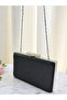 Black Silver Detailed Imported Kumsim Metal Handle Women's Evening Dress Bag That Doesn'T Shed Glitter - 5