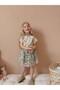 Girl's Short Sleeve Floral Patterned Holiday Skirt Suit