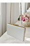 White Luxury Patent Leather Quilted Patterned Women's Evening Bag - 5