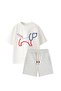 Laciel Boy's Cycling Collar Cotton Dog Patterned Shorts Suit - 2