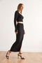Women's Black Top Toed Blouse Bottom Slit Skirt Suit Tkm- 19000351 - 5
